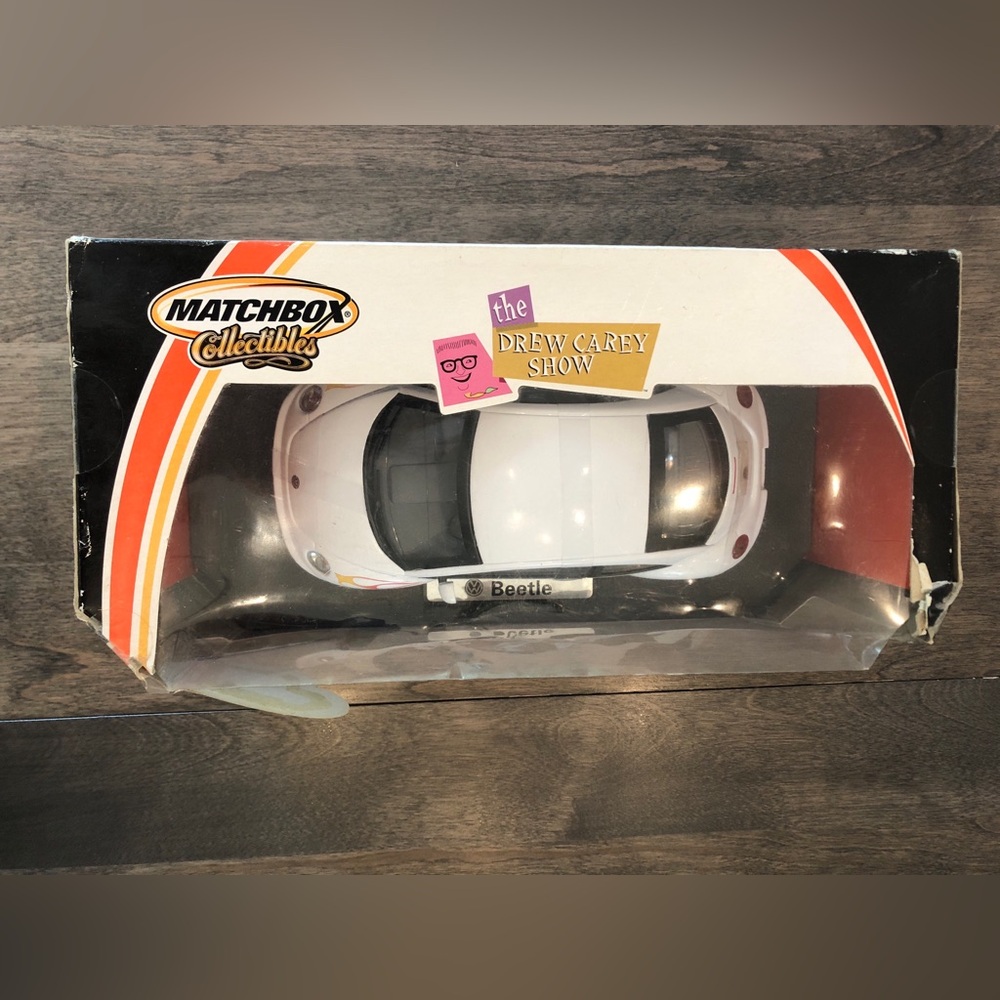 Matchbox Drew Carey Show 1999 VW Volkswagen Beetle Diecast 1:18 Flames Box - Picture 5 of 9